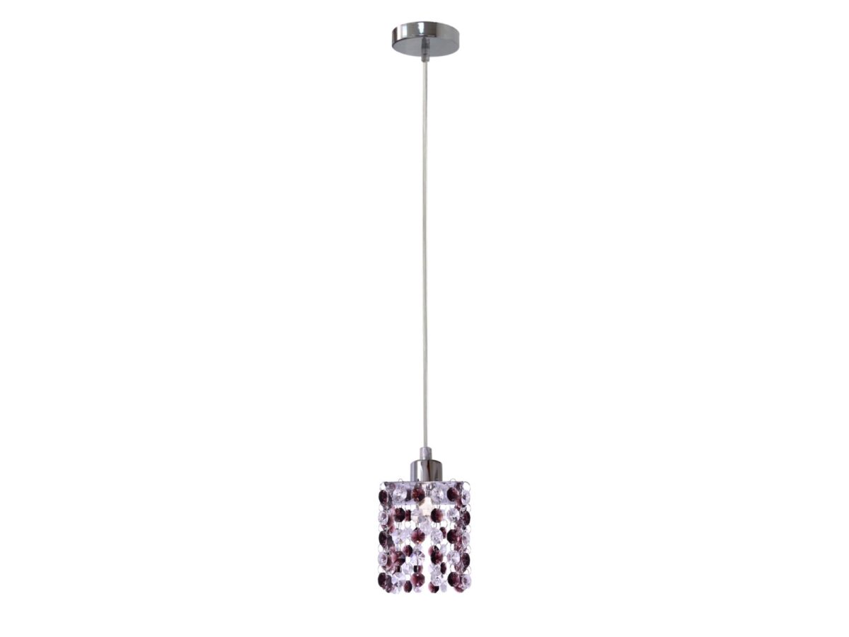 Lampa wisząca kryształki Alimena 10 cm Chrom / Burgund