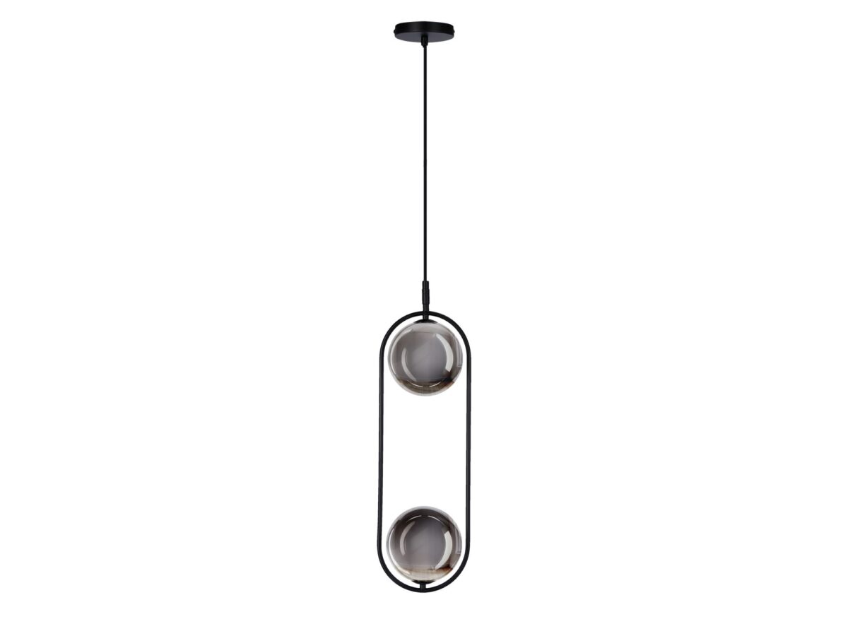 Lampa wisząca Alitio 2-punktowa z kulistymi kloszami