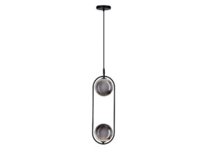 Miniaturka 6 - Lampa wisząca Alitio czarna dwa grafitowe klosze kule