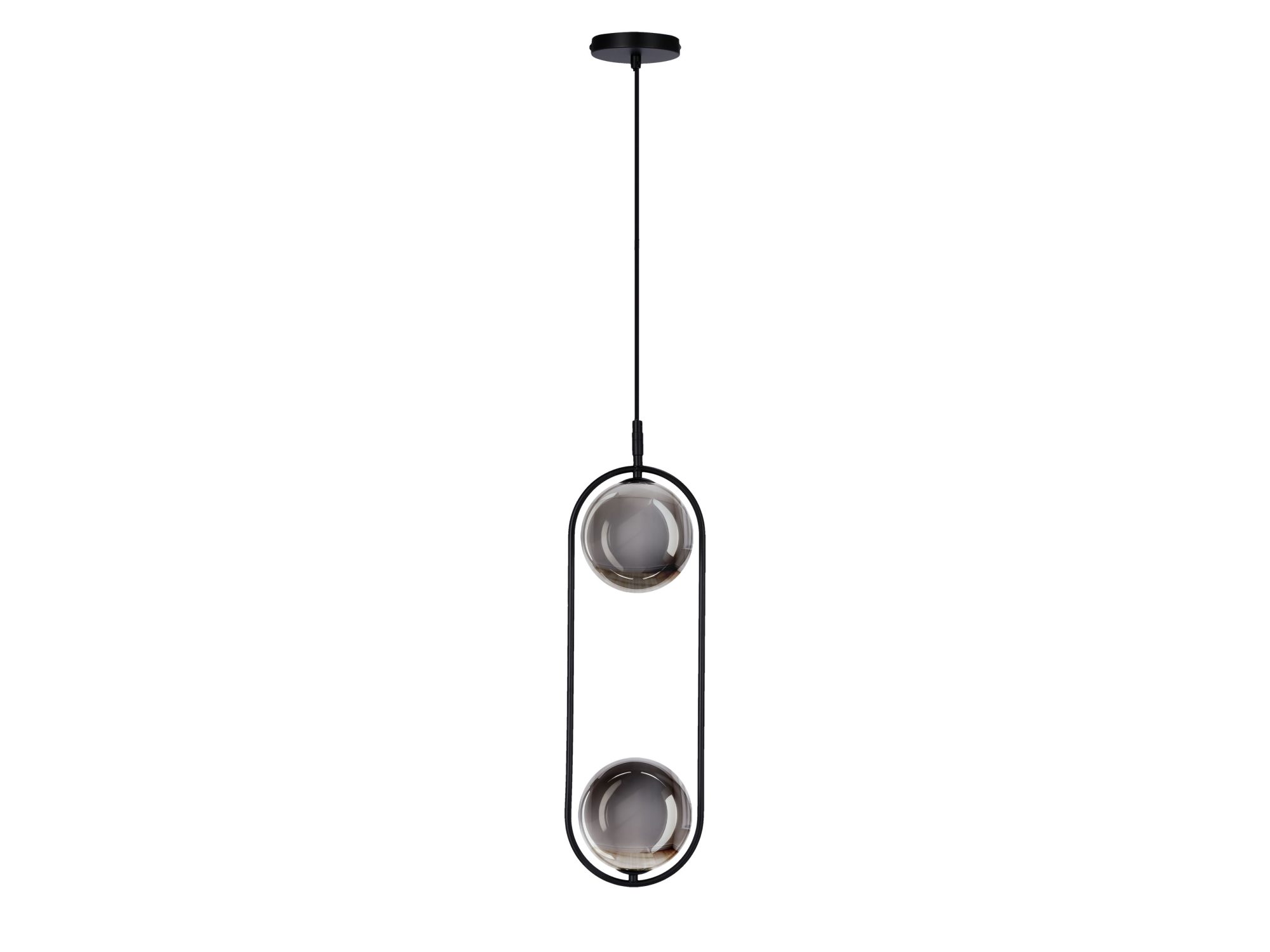 Lampa wisząca Alitio czarna dwa grafitowe klosze kule