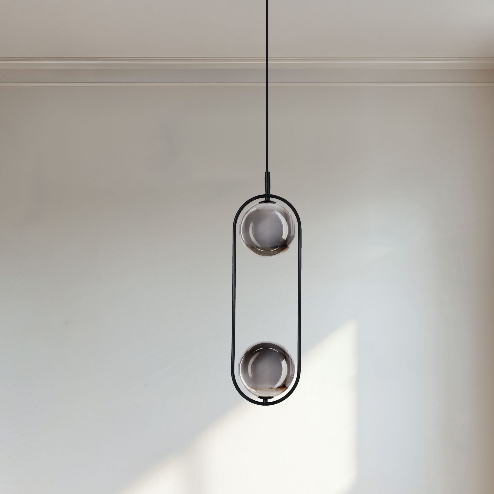 Lampa Alitio z dwiema grafitowymi kulami w aranżacji