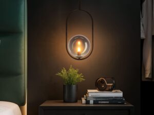Miniaturka 2 - Lampa Alitio grafitowa szklana kula drugie ujęcie we wnętrzu