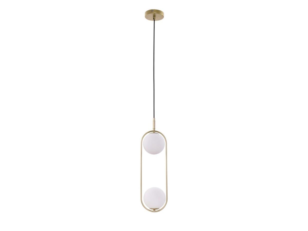 Lampa wisząca Alitio z dwiema kulami G9 – czarna lub złota