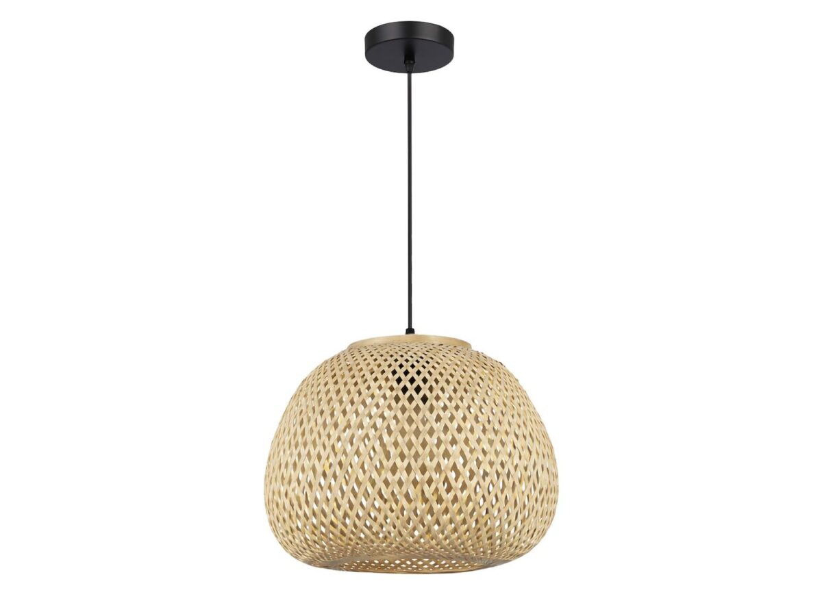 Lampa wisząca Alodina z bambusowym kloszem E27