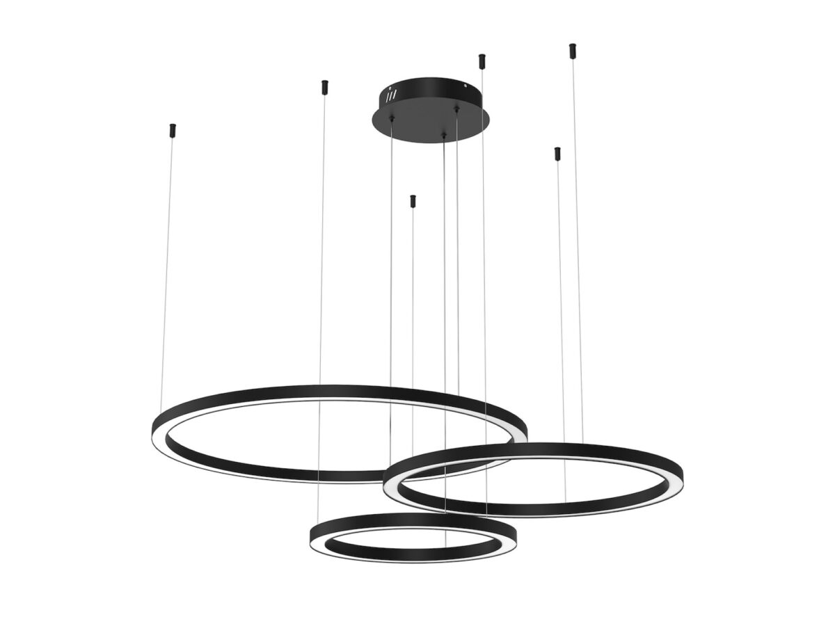 Lampa wisząca Alomona LED z trzema pierścieniami