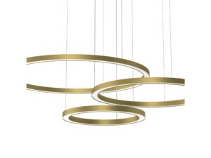 Miniaturka 3 - Trzy pierścienie LED lampy Alomona w matowym złocie, zbliżenie