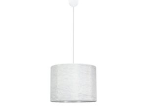 Miniaturka 2 - Lampa wisząca Alorino z białym plisowanym cylindrycznym abażurem
