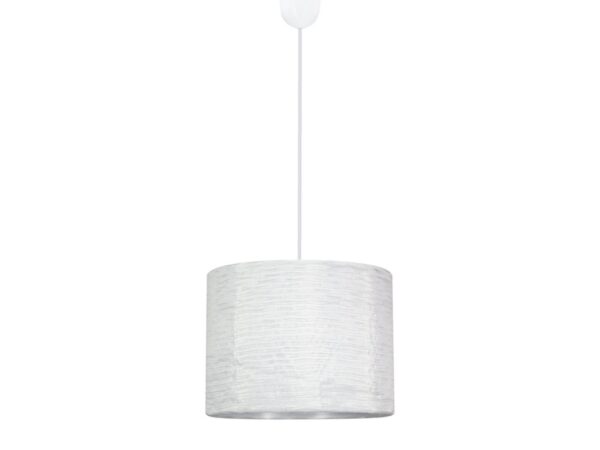 Lampa wisząca Alorino z białym plisowanym cylindrycznym abażurem