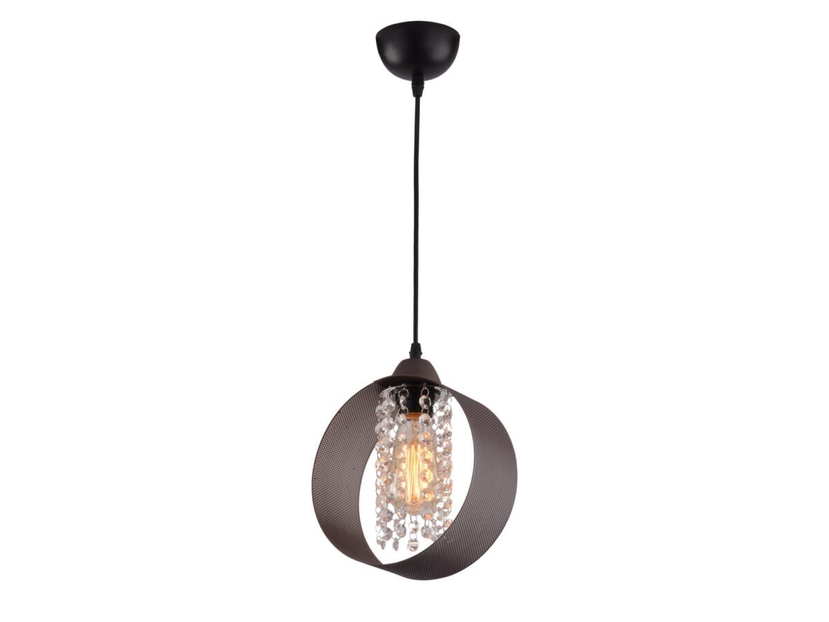 Lampa wisząca Aloveta kawowa 21 cm z ażurowym kloszem