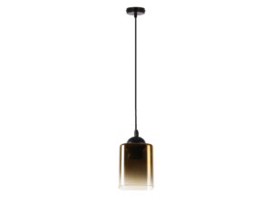 Miniaturka 2 - Lampa wisząca Amadio z czarnym zawieszeniem i złocistym kloszem
