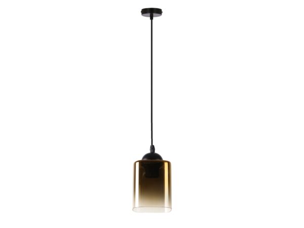 Lampa wisząca Amadio z czarnym zawieszeniem i złocistym kloszem