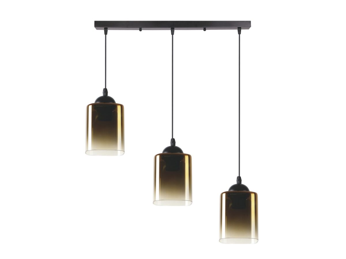 Lampa wisząca Amadio 3-punktowa 64 cm czarno-złota
