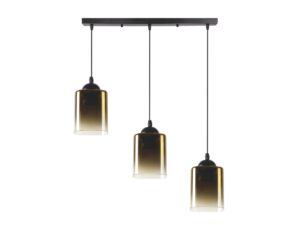 Miniaturka 2 - Lampa wisząca Amadio 3-punktowa 64 cm czarno-złota