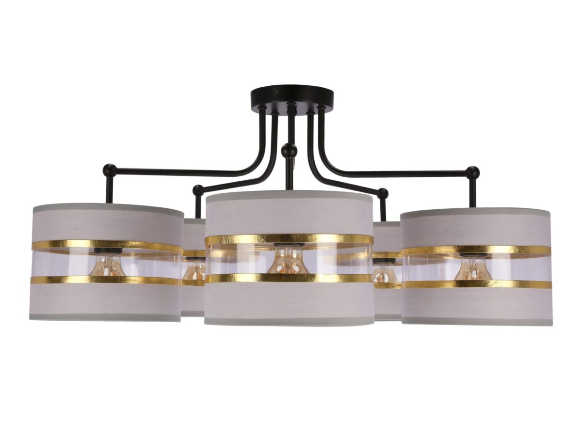 Lampa wisząca Amasora 5-punktowa z abażurami