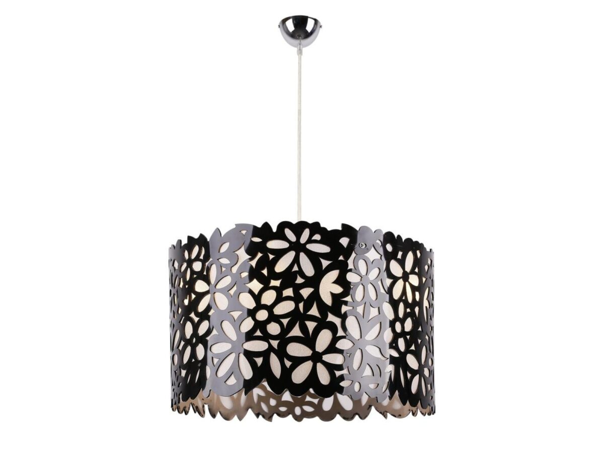Lampa wisząca Amevona czarna z ażurowym abażurem 40 cm