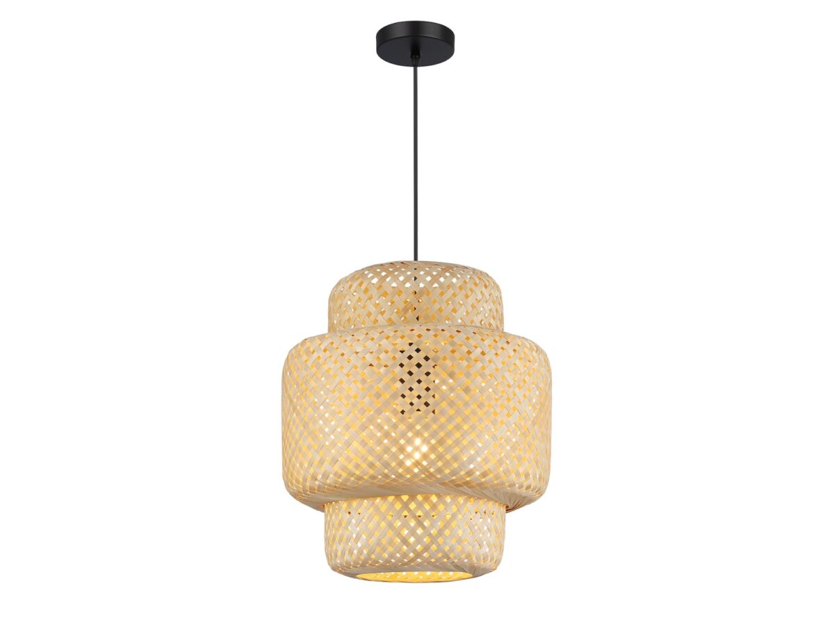 Lampa wisząca Amisino pleciona naturalna 30–40 cm