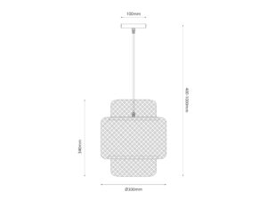 Miniaturka 4 - Rysunek lampy Amisino 30 cm, klosz 34 cm wysokości, zawieszenie 40–100 cm
