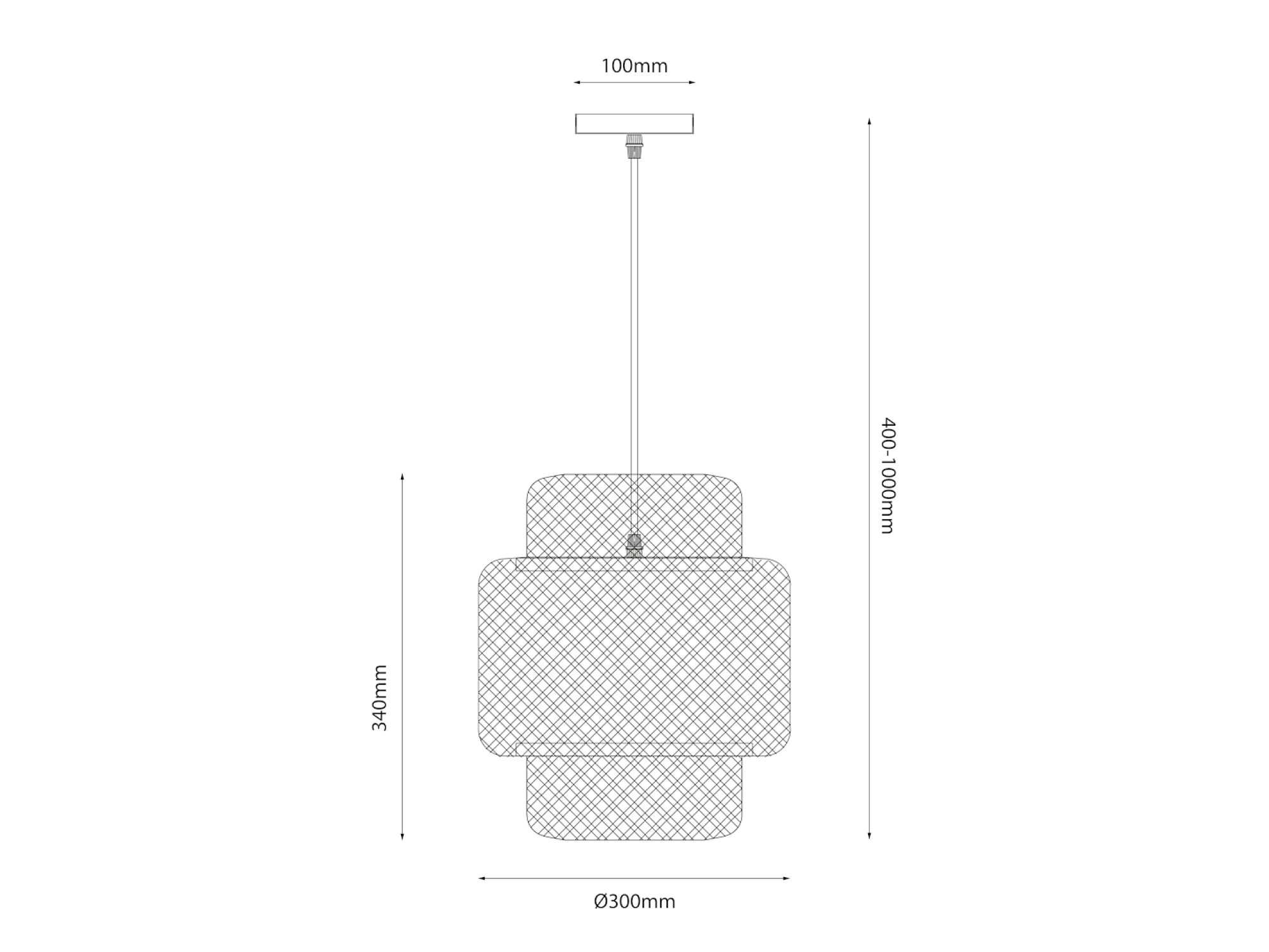 Amisino 30 cm z rysunkiem klosza 34 cm i zawieszenia 40–100 cm