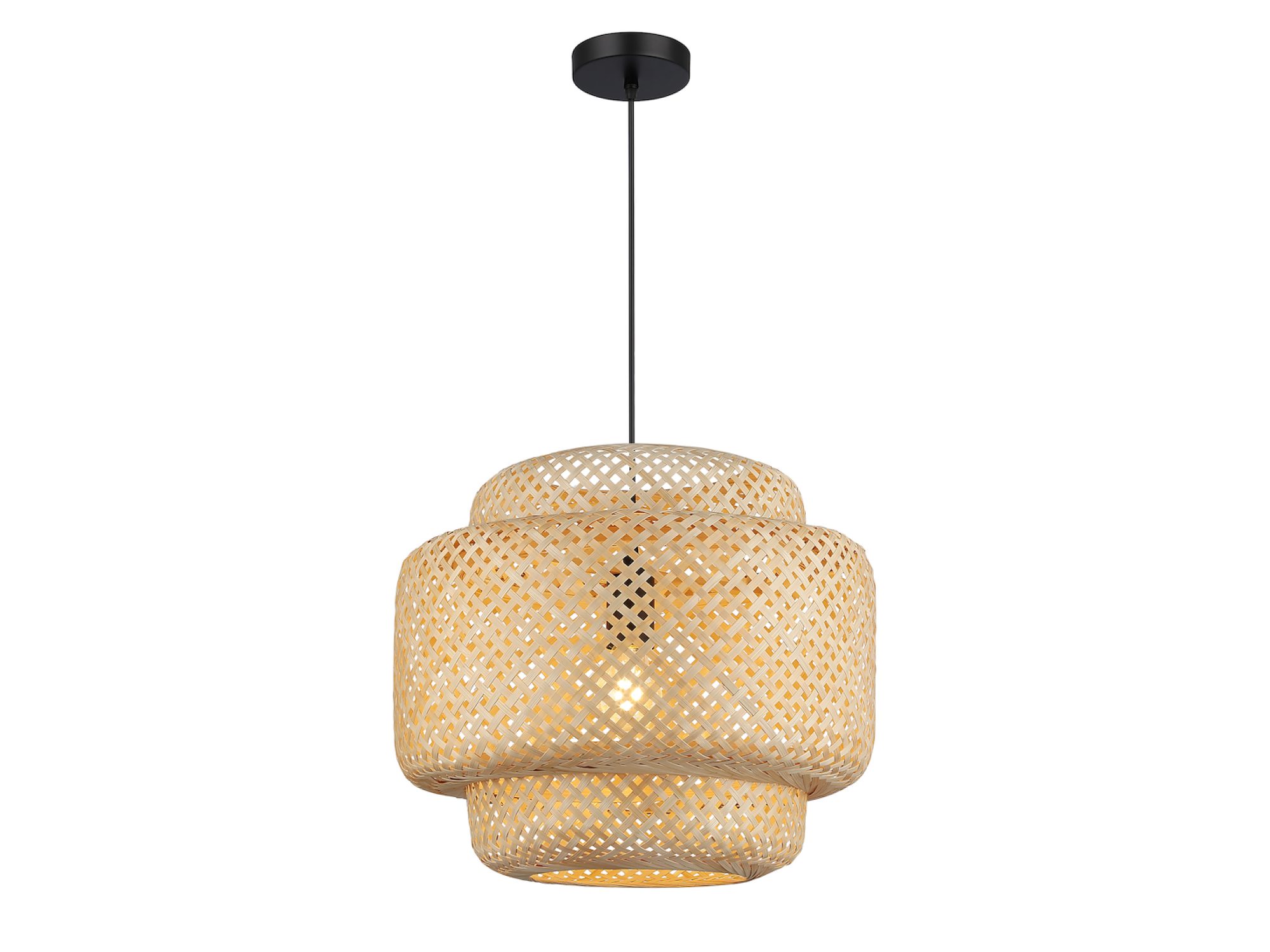 Pleciona lampa wisząca Amisino 40 cm na białym tle