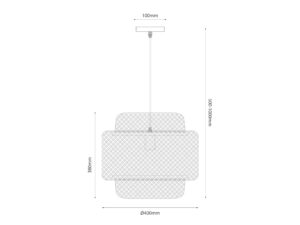 Miniaturka 8 - Rysunek lampy Amisino 40 cm, klosz 38 cm wysokości, zawieszenie 50–100 cm