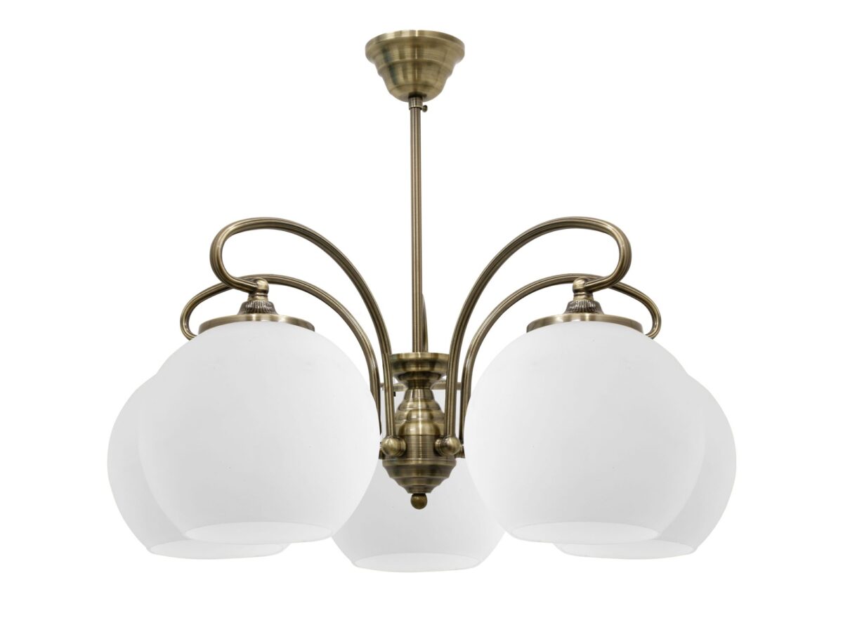 Lampa wisząca Amodeta 5×E27 51 cm patynowana miedź