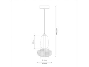 Miniaturka 2 - Lampa wisząca LED Amotia 15 W czarna – zdjęcie 3