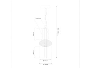 Miniaturka 2 - Lampa wisząca LED Amotia 23 W czarna – zdjęcie 3