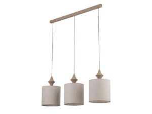 Miniaturka 1 - Lampa wisząca Amura trzypunktowa w piaskowym beżu na białym tle