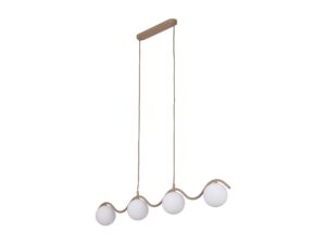 Miniaturka 2 - Lampa wisząca Ancona w piaskowym beżu z czterema białymi kloszami