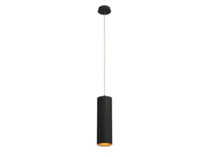 Miniaturka 4 - Czarna lampa wisząca Anela LED z przykładowym odbłyśnikiem dostępnym osobno