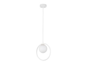 Miniaturka 6 - Lampa wisząca Aqua 1 biała z kulistym szklanym kloszem