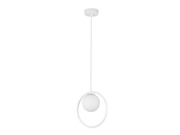 Lampa wisząca Aqua 1 biała z kulistym szklanym kloszem