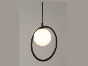 Miniaturka 4 - Czarna lampa Aqua 1 z białym kloszem na dodatkowym ujęciu