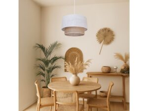 Miniaturka 4 - Jasna lampa Arasona nad drewnianym stołem w naturalnej jadalni