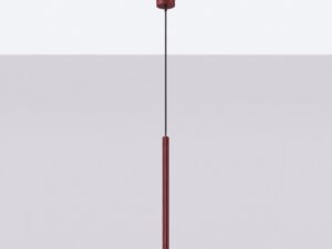 Miniaturka 1 - Lampa wisząca ARCANA 1 burgund zawieszona przy jasnej ścianie