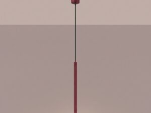 Miniaturka 6 - Lampa wisząca ARCANA 1 burgund z zapalonym światłem