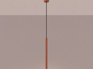 Miniaturka 6 - Lampa wisząca ARCANA 1 ochra czerwona z zapalonym światłem