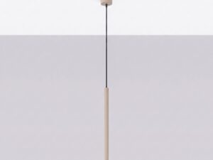 Miniaturka 1 - Lampa wisząca ARCANA 1 taupe zawieszona przy jasnej ścianie