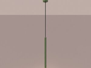 Miniaturka 6 - Lampa wisząca ARCANA 1 zielona oliwka z zapalonym światłem