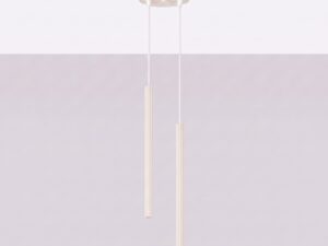 Miniaturka 1 - Lampa wisząca ARCANA 2P beżowa zawieszona przy jasnej ścianie