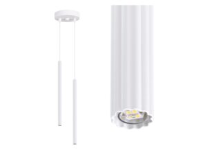 Miniaturka 1 - Lampa wisząca ARCANA 2P biała – tuba z bliska