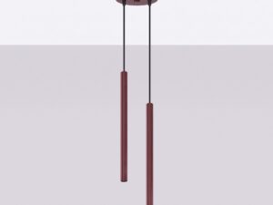 Miniaturka 1 - Lampa wisząca ARCANA 2P burgund zawieszona przy jasnej ścianie