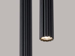 Miniaturka 4 - Lampa wisząca ARCANA 2P czarna – ryflowana tuba ze światłem