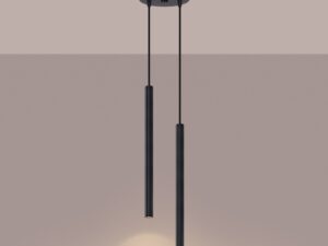 Miniaturka 3 - Lampa wisząca ARCANA 2P czarna z włączonym światłem