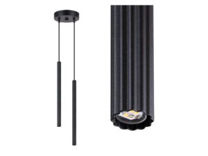 Miniaturka 1 - Lampa wisząca ARCANA 2P czarna – tuba z bliska
