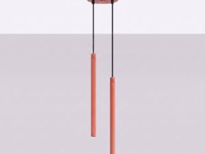 Miniaturka 1 - Lampa wisząca ARCANA 2P ochra czerwona zawieszona przy jasnej ścianie
