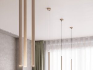 Miniaturka 3 - Lampa wisząca ARCANA 2P taupe nad stołem w jadalni