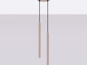 Miniaturka 1 - Lampa wisząca ARCANA 2P taupe zawieszona przy jasnej ścianie