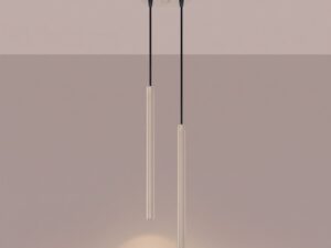 Miniaturka 6 - Lampa wisząca ARCANA 2P taupe z zapalonym światłem