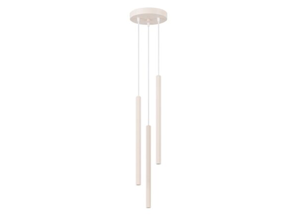 Lampa wisząca ARCANA 3P beżowa na białym tle